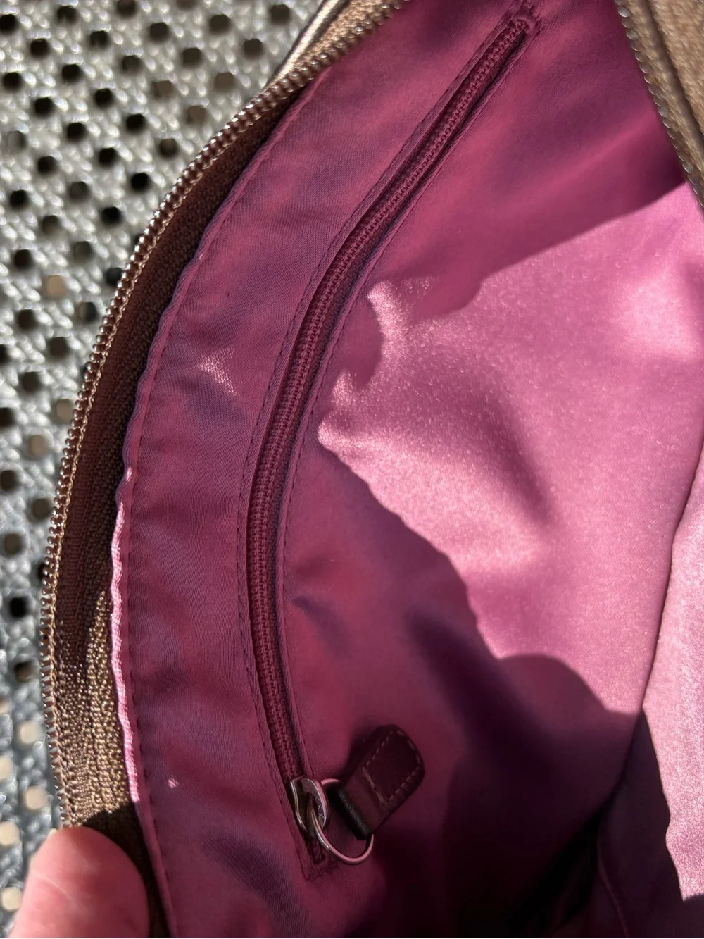 COACH Pink, Purple & Brown Circle Print Shoulder Bag